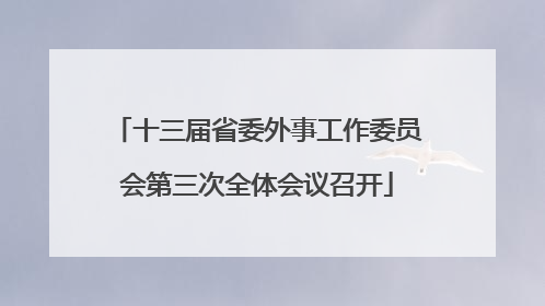 十三届省委外事工作委员会第三次全体会议召开