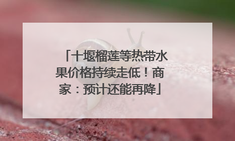 十堰榴莲等热带水果价格持续走低！商家：预计还能再降