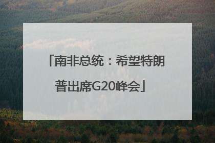 南非总统：希望特朗普出席G20峰会