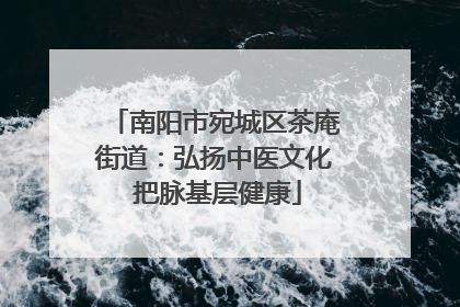 南阳市宛城区茶庵街道：弘扬中医文化 把脉基层健康