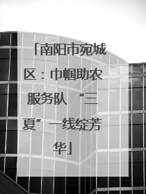 南阳市宛城区：巾帼助农服务队 “三夏”一线绽芳华