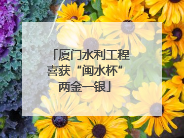 厦门水利工程喜获“闽水杯”两金一银
