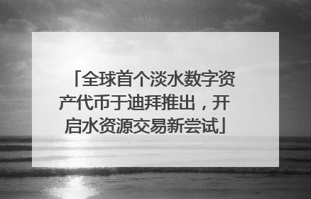 全球首个淡水数字资产代币于迪拜推出，开启水资源交易新尝试