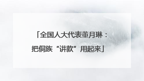 全国人大代表董月琳：把侗族“讲款”用起来