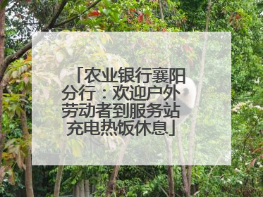 农业银行襄阳分行：欢迎户外劳动者到服务站充电热饭休息