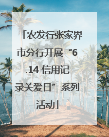 农发行张家界市分行开展“6.14 信用记录关爱日”系列活动