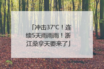 冲击37℃！连续5天雨雨雨！浙江桑拿天要来了