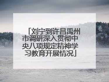 刘宁到许昌禹州市调研深入贯彻中央八项规定精神学习教育开展情况