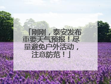 刚刚，泰安发布重要天气预报！尽量避免户外活动，注意防范！