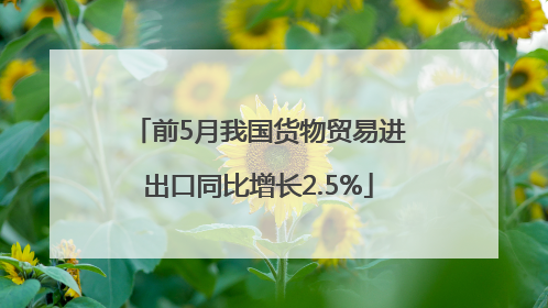 前5月我国货物贸易进出口同比增长2.5%