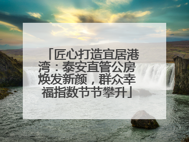 匠心打造宜居港湾：泰安直管公房焕发新颜，群众幸福指数节节攀升