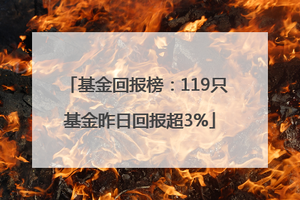 基金回报榜：119只基金昨日回报超3%