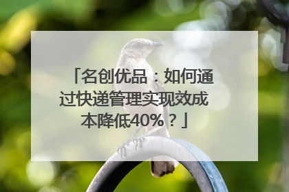 名创优品：如何通过快递管理实现效成本降低40%？