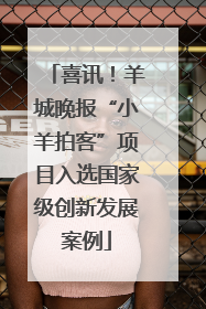 喜讯！羊城晚报“小羊拍客”项目入选国家级创新发展案例
