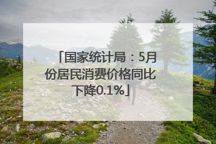 国家统计局：5月份居民消费价格同比下降0.1%