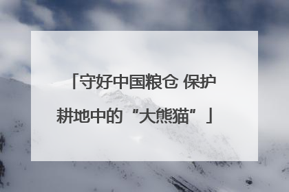 守好中国粮仓 保护耕地中的“大熊猫”