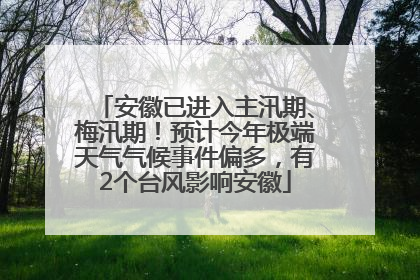 安徽已进入主汛期、梅汛期！预计今年极端天气气候事件偏多，有2个台风影响安徽