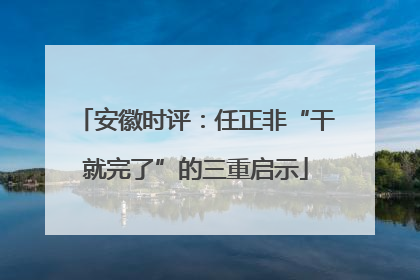 安徽时评：任正非“干就完了”的三重启示