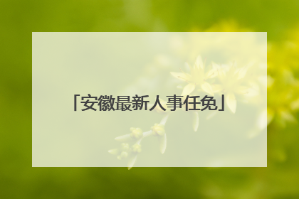 安徽最新人事任免