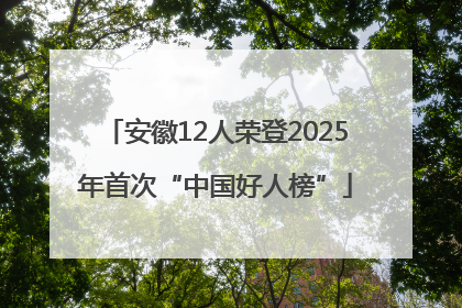 安徽12人荣登2025年首次“中国好人榜”