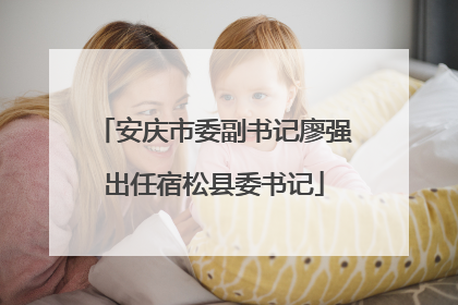 安庆市委副书记廖强出任宿松县委书记
