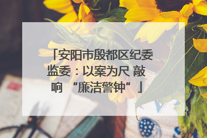 安阳市殷都区纪委监委：以案为尺 敲响 “廉洁警钟”