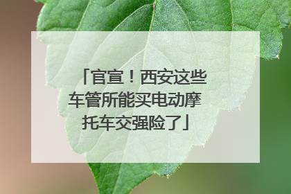 官宣！西安这些车管所能买电动摩托车交强险了