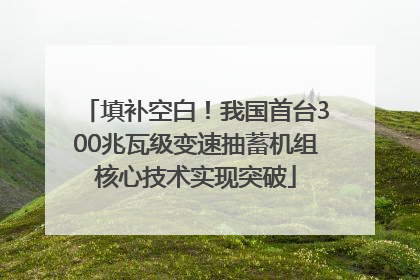 填补空白！我国首台300兆瓦级变速抽蓄机组核心技术实现突破