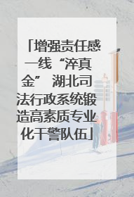 增强责任感 一线“淬真金” 湖北司法行政系统锻造高素质专业化干警队伍