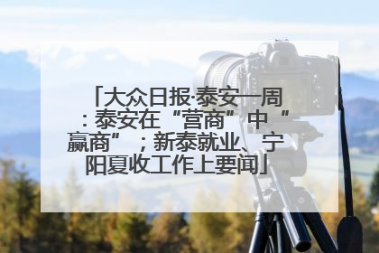 大众日报·泰安一周：泰安在“营商”中“赢商”；新泰就业、宁阳夏收工作上要闻