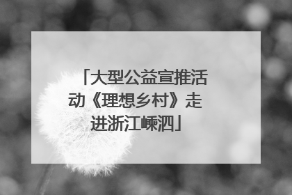 大型公益宣推活动《理想乡村》走进浙江嵊泗