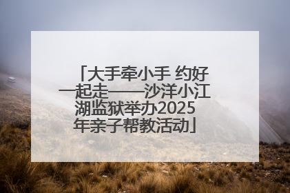 大手牵小手 约好一起走——沙洋小江湖监狱举办2025年亲子帮教活动
