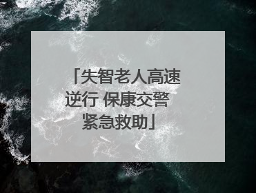 失智老人高速逆行 保康交警紧急救助