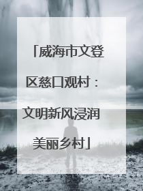威海市文登区慈口观村：文明新风浸润美丽乡村