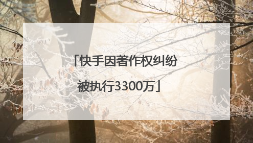 快手因著作权纠纷被执行3300万