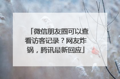 微信朋友圈可以查看访客记录？网友炸锅，腾讯最新回应