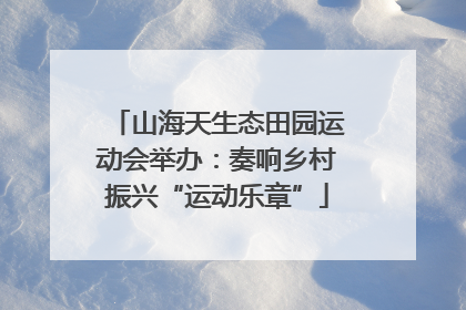 山海天生态田园运动会举办：奏响乡村振兴“运动乐章”