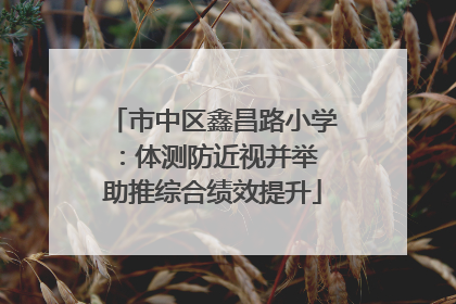 市中区鑫昌路小学：体测防近视并举 助推综合绩效提升