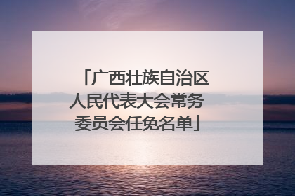 广西壮族自治区人民代表大会常务委员会任免名单
