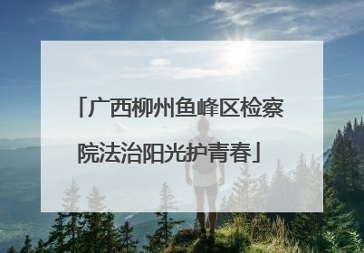 广西柳州鱼峰区检察院法治阳光护青春