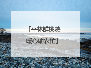 平林鲜桃熟 暖心助农忙