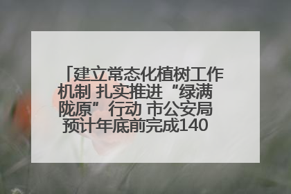 建立常态化植树工作机制 扎实推进“绿满陇原”行动 市公安局预计年底前完成1402亩绿化任务