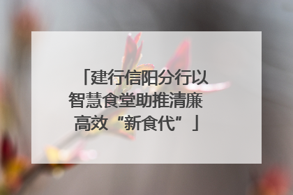 建行信阳分行以智慧食堂助推清廉高效“新食代”