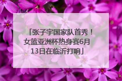 张子宇国家队首秀！女篮亚洲杯热身赛6月13日在临沂打响