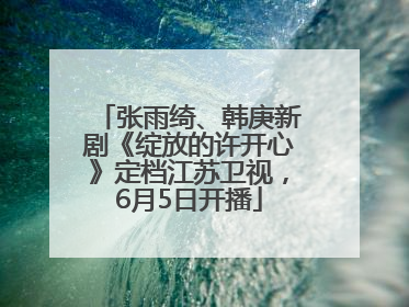 张雨绮、韩庚新剧《绽放的许开心》定档江苏卫视，6月5日开播