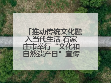 推动传统文化融入当代生活 石家庄市举行“文化和自然遗产日”宣传展示活动