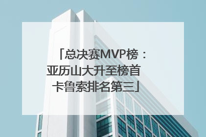 总决赛MVP榜：亚历山大升至榜首 卡鲁索排名第三