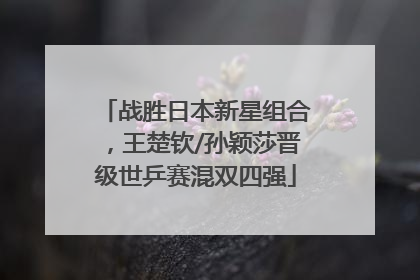 战胜日本新星组合，王楚钦/孙颖莎晋级世乒赛混双四强