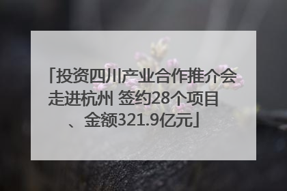 投资四川产业合作推介会走进杭州 签约28个项目、金额321.9亿元