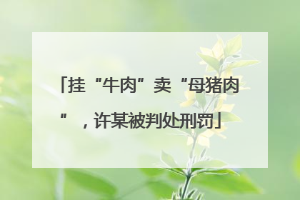 挂“牛肉”卖“母猪肉”，许某被判处刑罚